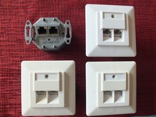 Konvolut Netzwerkdose Cat 6 - 4 Stück - Unterputz - gebraucht