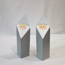 Weihnachtsmann Holz silber