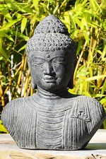 Buddha Kopf  Indonesien Lavastein Skulptur Statue Feng Shui Garten Dekoration