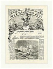 Die belgische Schaluppe Graf von Flandern Hafen Calais Wunder Holzstich E 5466