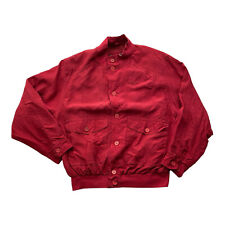 Vintage Paul & Shark Jacke Blouson Herren XL Rot Seide