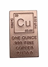 1 Unze (AVDP) .999 fein Kupfer