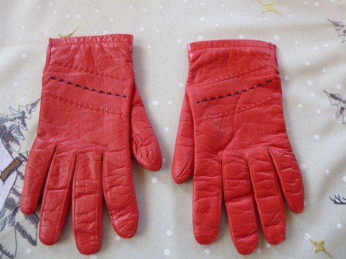 Lederhandschuhe damen rot - rot,