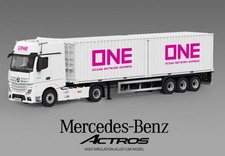 MB Mercedes Benz Actros & Container Trailer  - ONE - Time Micro 1:64