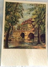 AK 1954 Halberstadt baut auf - Frühling an der Holtemme-Walter Gemm Büttenpapier