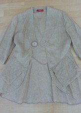 Lagenlook leichte Leinenjacke 36 Beige ausgefallen Designerstück Top Zustand