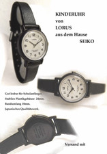 Lorus schwarze Kinderuhr deutliche Uhr zum Lesenlernen gut geeignet Schulanfang