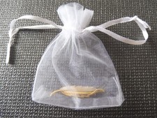 kl. Anstecknadel Brosche Blattform goldfarben/silberfarben Bicolor ca. 4 x 1 cm