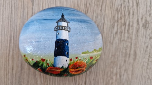 Handbemalter stein mit einem - handbemalter,