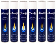 (10,38€/1L) Passatore Feuerzeug Gas Pime Butane 6x400ml hochrein mit 5 Adapter