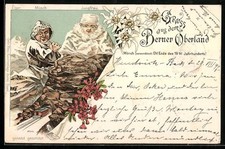 Lithographie Mönch und