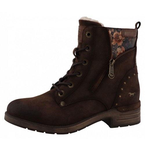 Mustang schnürstiefel braun - schnürstiefel,