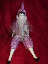 Harlekinpuppe Porzellan 47 cm