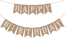 Happy Birthday Girlande Weiß