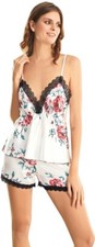Teiliges damen satin pyjama - damen,