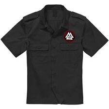 Herren Hemd Kurzarm Pilotenhemd Nordische Welt Walhalla Runen Wikinger Germanen