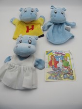 3 Ferrero Kinder Ü-Ei Maxi-Ei Plüsch Happy Hippo Handspielpuppen+ Beipackzettel