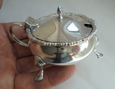 SCHWERER HARRODS LONDON KNIGHTSBRIDGE 1929 MASSIV / STERLINGSILBER SENFTOPF