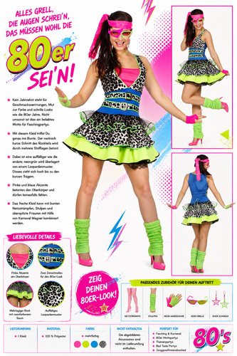 80er jahre neon - 80er, kleid