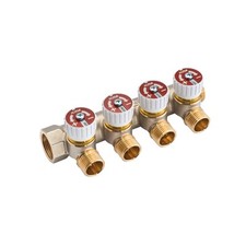 Messing Verteiler 4-Fach mit
