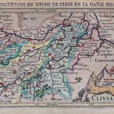 Clivia Alte Landkarte Petrus Bertius Tabularum Geographicarum color Kupferstich