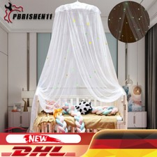 Moskitonetz mit leuchtenden Sternen Sterne Baby Leuchtbett Baldachin Kuppel DE