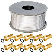 Sat-Koaxial 70 meter Digital Kabel FullHD 3D 4K HD+ Sky Antennen Kabel F-Stecker