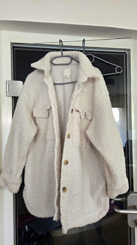 Teddyjacke weiß halblang - h&m,