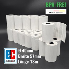 50x EC Cash Rollen Ø 40mm/B 57mm/L 18m Bonrollen Kassenrollen Thermorollen SEPA