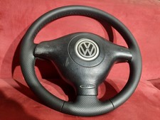 Lenkrad VW Golf 4 Cabrio Neu Bezogen Leder Lochleder Schwarz