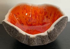 Studio Keramik Schale,Lava-Glasur, Handarbeit, signiert „JR“