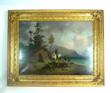 -riesiges Biedermeier Gemälde