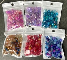 Hochwertig DIY Schmuck Basteln Set Glasperlen MIX 8mm/4mm/2mm bunt rund Perlen