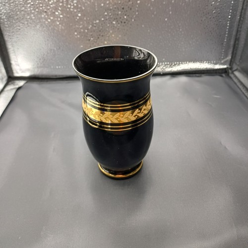 Vase schwarzglas hyalithglas - vase, schwarzglas/hyalithglas