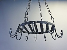 Küchenhänger Baldachin Speckhaken Eisen 40cm  Kräuterkrone Landhaus Stil schwarz