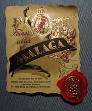 altes Weinetikett Etikett Label Malaga Illert Auheim Hanau Kunstanstalt geprägt