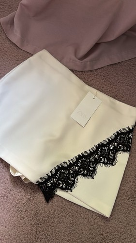 Zara satin rock mit spitze - zara,