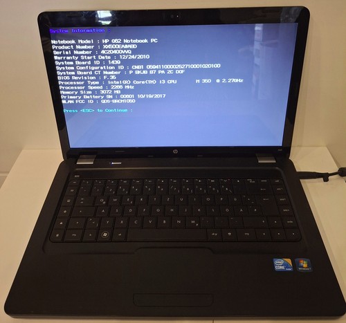 G62 notebook hewlett - g62,