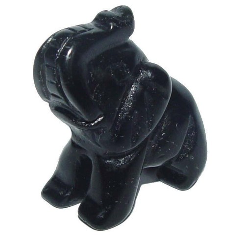 Obsidian schwarz elefant - obsidian, ca