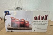 LED Echtwachskerzen Kerzen Tchibo Weihnachten Advent Deko rot flackernd NEUW.