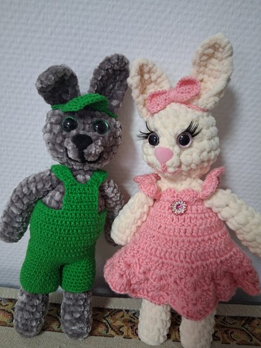 Amigurumi kaninchen set 2er - amigurumi,