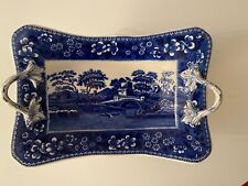 Spode Copeland Blue Tower Servierschale auf Fuß mit Henkel