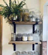 Gerüstbrett Wandregal handgefertigt rustikal Holzregale Halterungen + 2 Halterungen