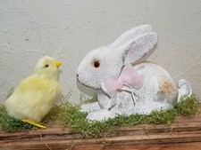 alter antiker Osterhase Candy Container Pappmache venezianischer Tau Füllbox Box