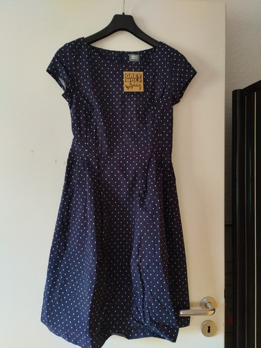 Kleid blau gepunktet - kleid, 36