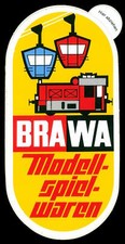 Werbe Aufkleber - Brawa Modellbau Eisenbahn - 6x12cm - Vintage 80er 90er