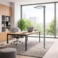 LED-Büro-Stehleuchte Silber