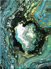 Pouring Bild Original Fluid Painting Color49 Abstrakte Kunst Malerei Jannys ART