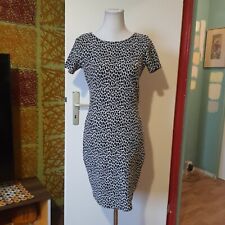 Schwarz-weiß Leopardenmuster Kleid Tierdruck Shiftkleid Chic Elegant, Marva 42