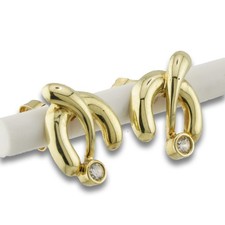 Funkelnde Gold Ohrstecker 375 9 Kt Gelbgold Ohrringe Creole Damen Wert 350,-